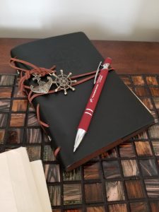 Maritime style notebook with pen