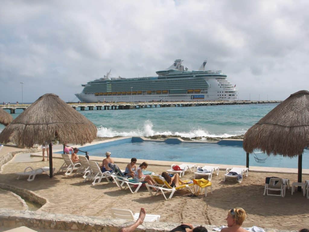 Cruise ship from beach