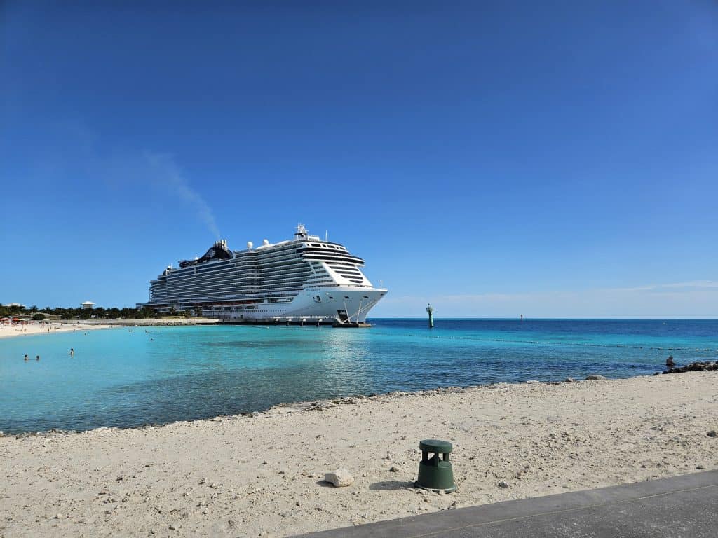 Cruise ship from the beach