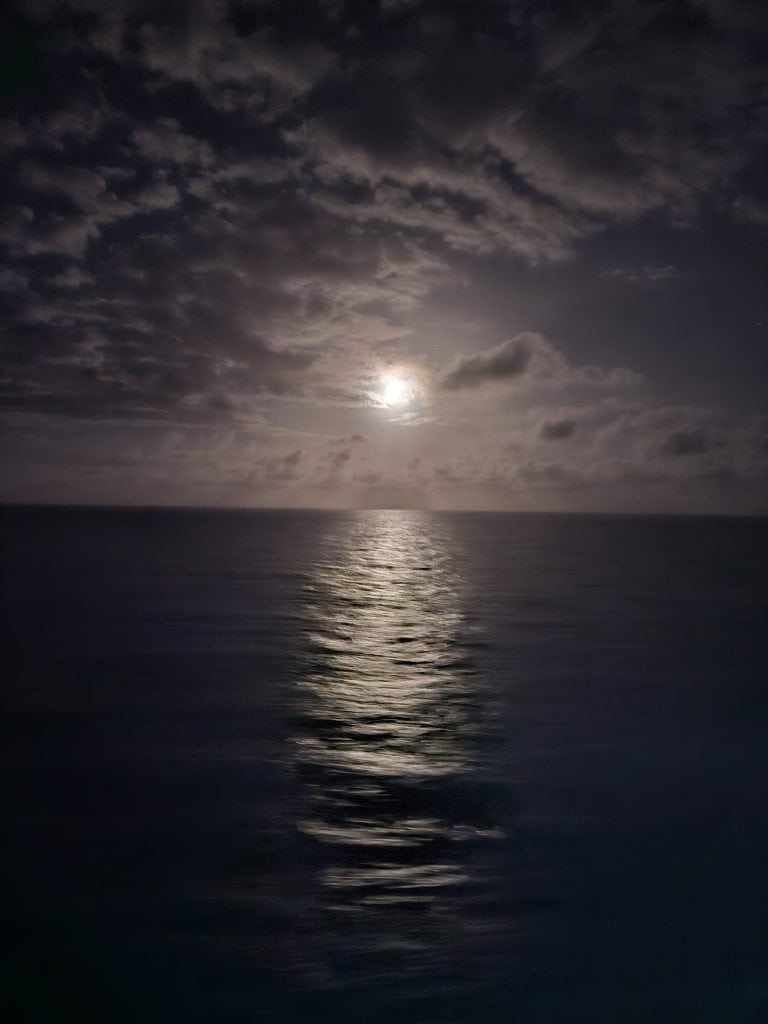 Moonlight over the ocean