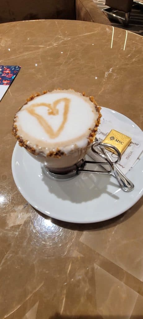 Capuccino with a heart in the foam