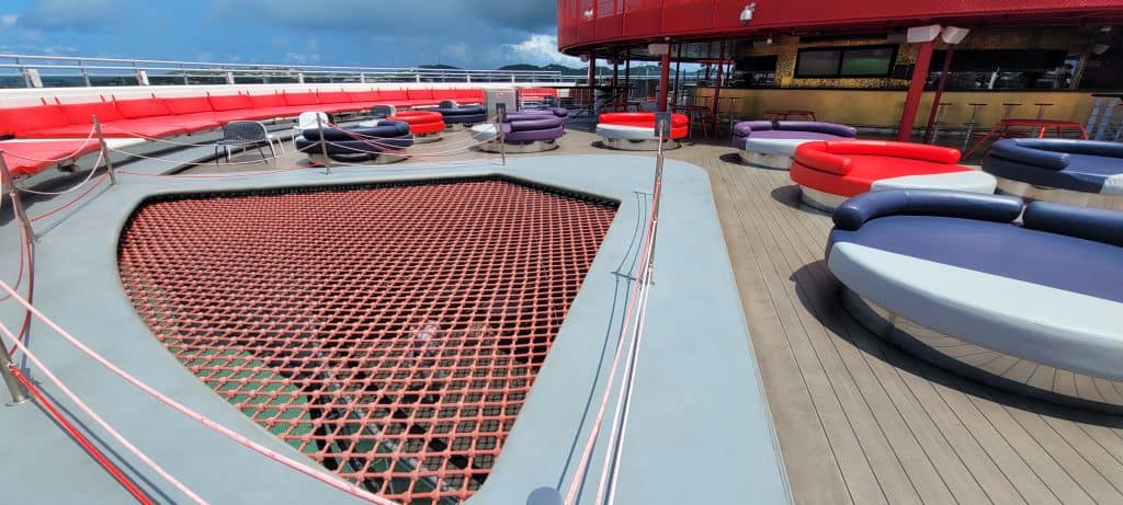 Net on a cruise ship deck