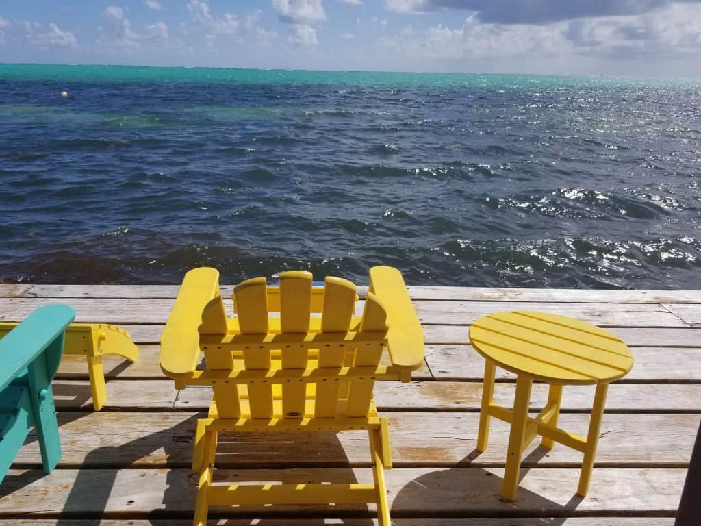 Deck chairs looking out to the ocean