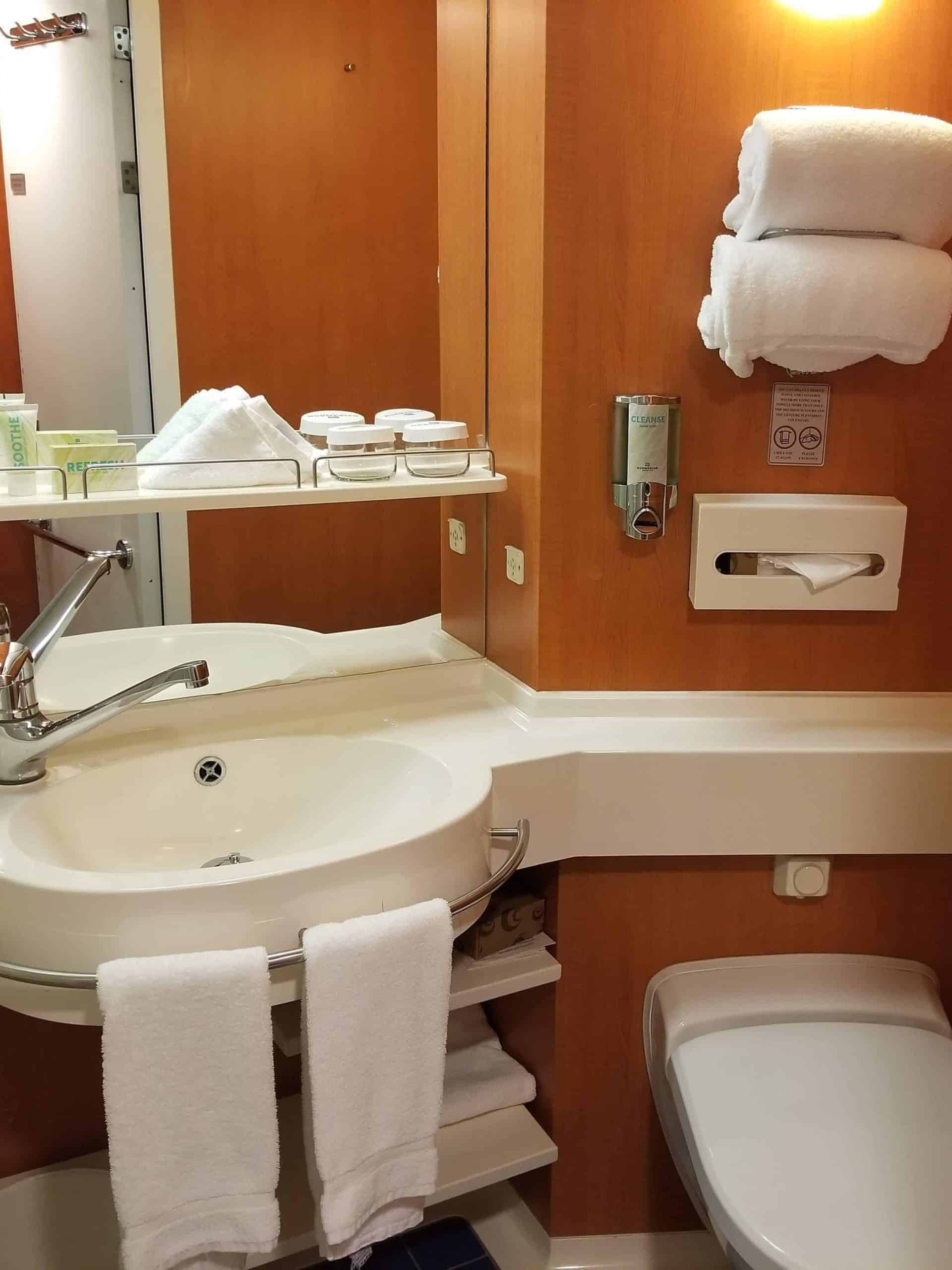 Cruise ship stateroom bathroom