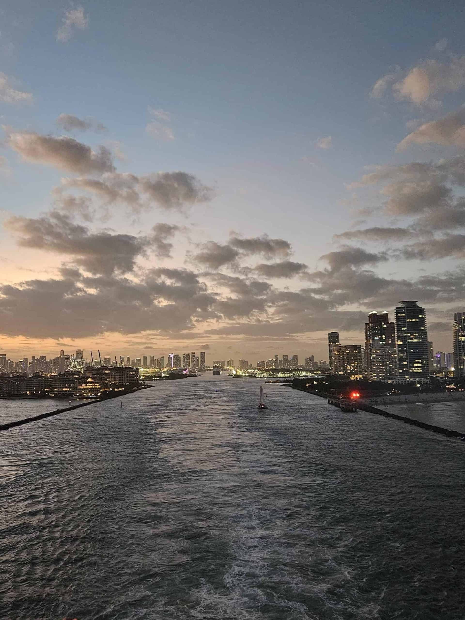 Cruise ship leaving Miami