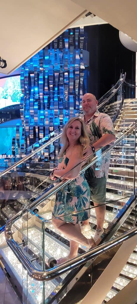 My husband and I on the crystal Staircase