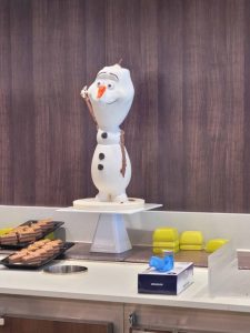 snowman in the chocolate shop