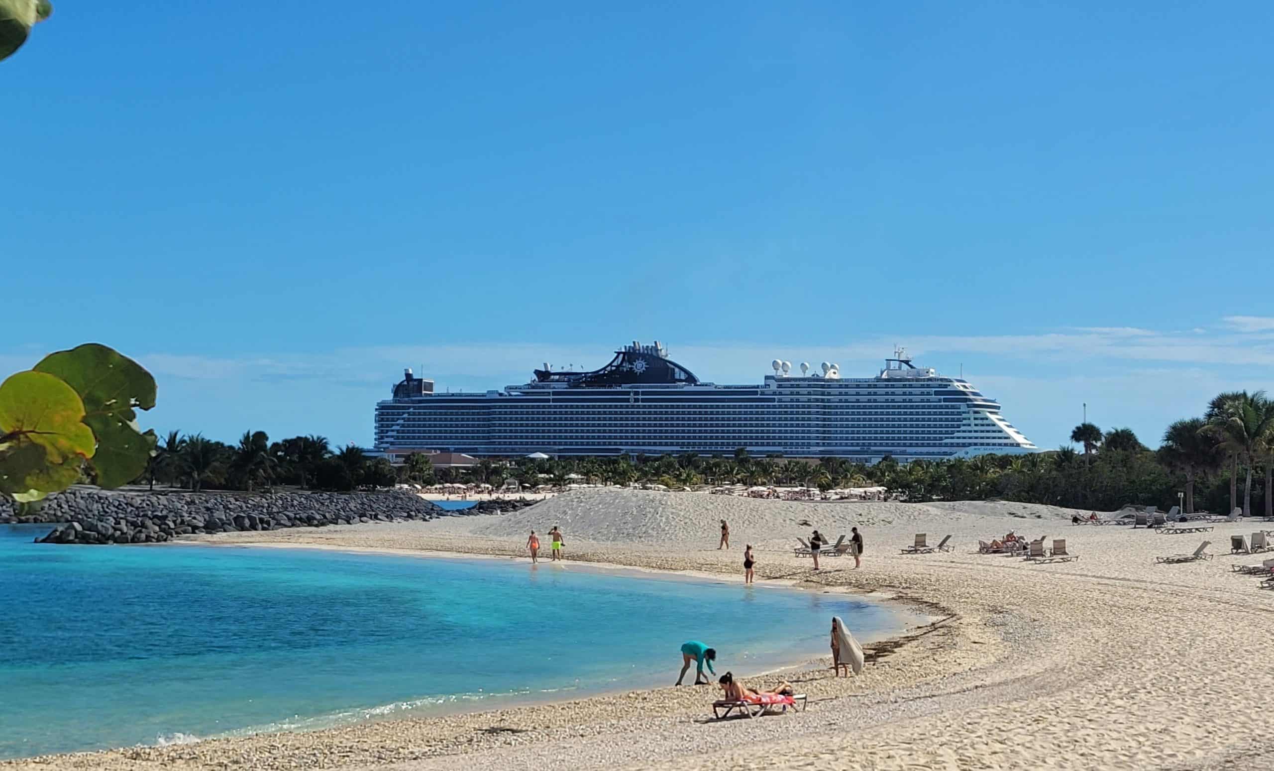 MSC Cruise ship Seascape in Ocean Cay Bahamas