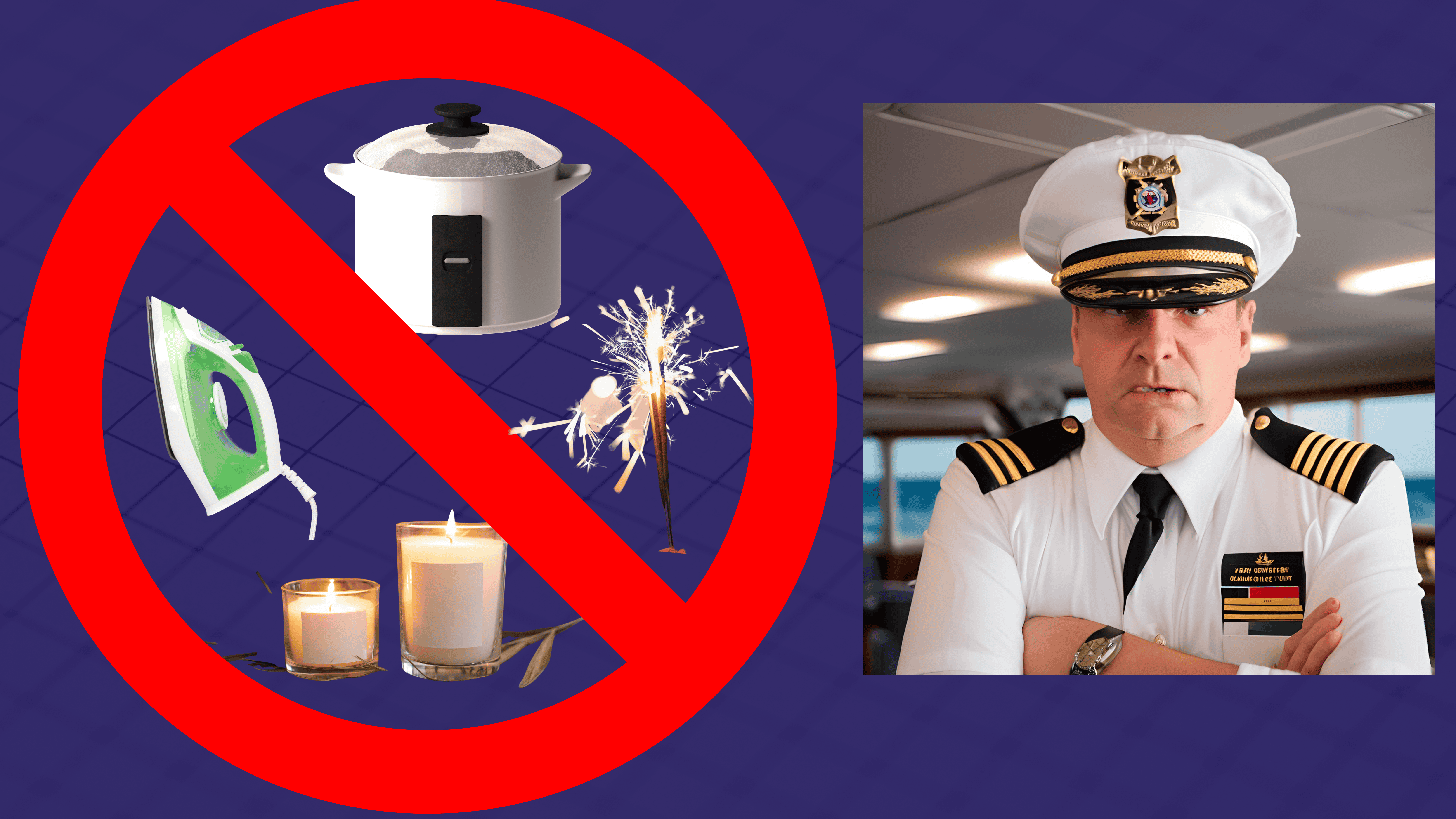 Cruise ship prohibited items with an angry captain