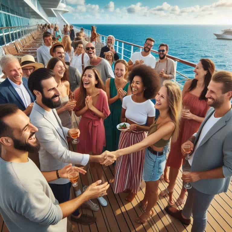 AI meet people on a cruise deck