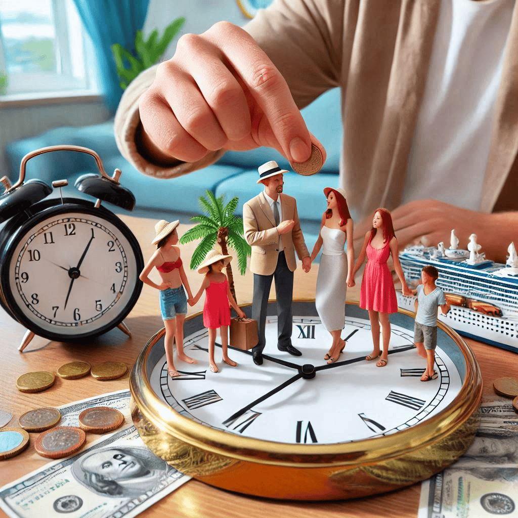 ai image of a family saving time and money purchasing a cruise