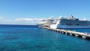 2 ships at the pier in Cozumel