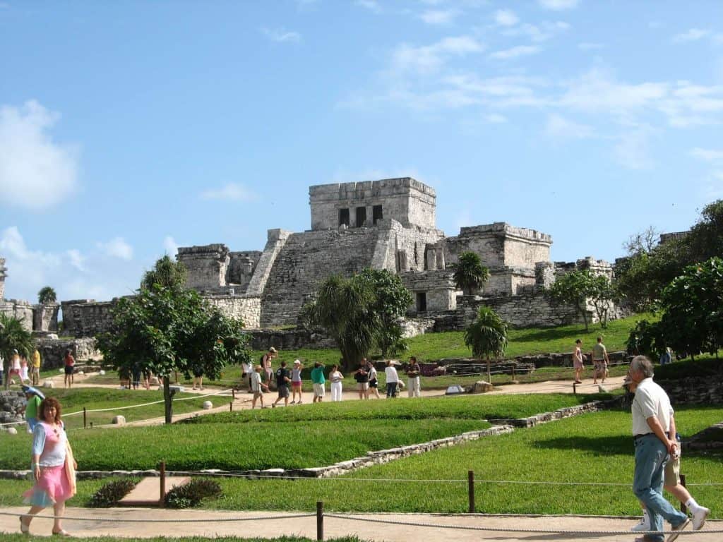 Mayan Pyramid and grounds in Tulum