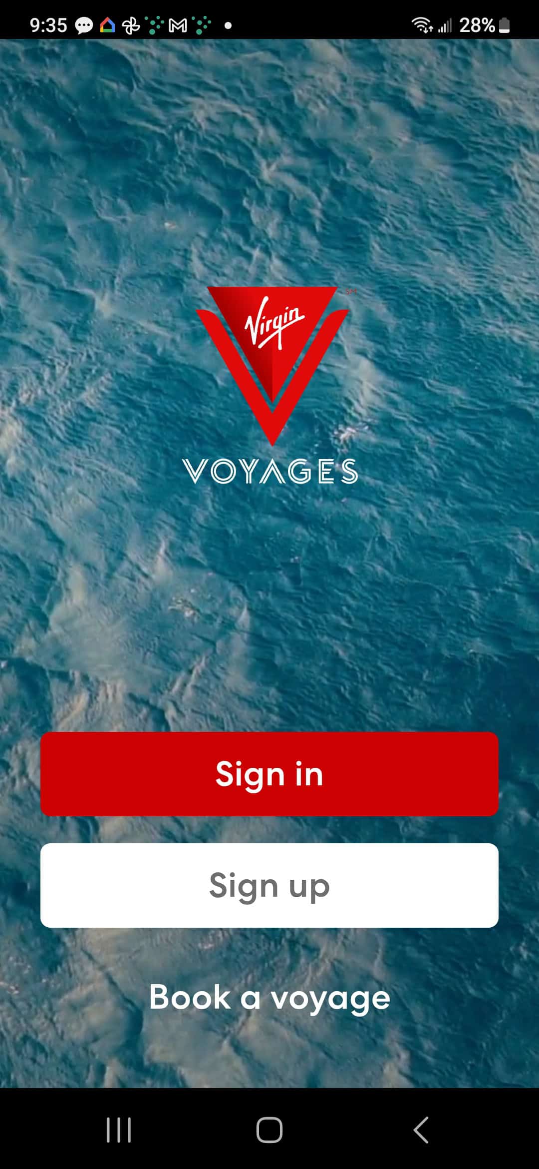 Screenshot of Virgin Voyages Phone App