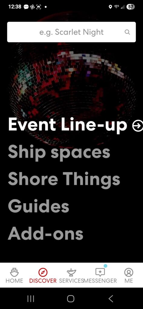 virgin voyages booking app screenshot