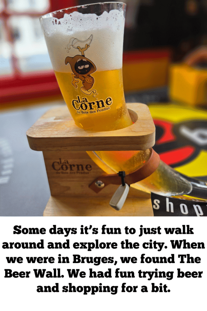 Glass of Belgian beer in Bruges, representing a DIY shore excursion where cruisers explore the city on their own.