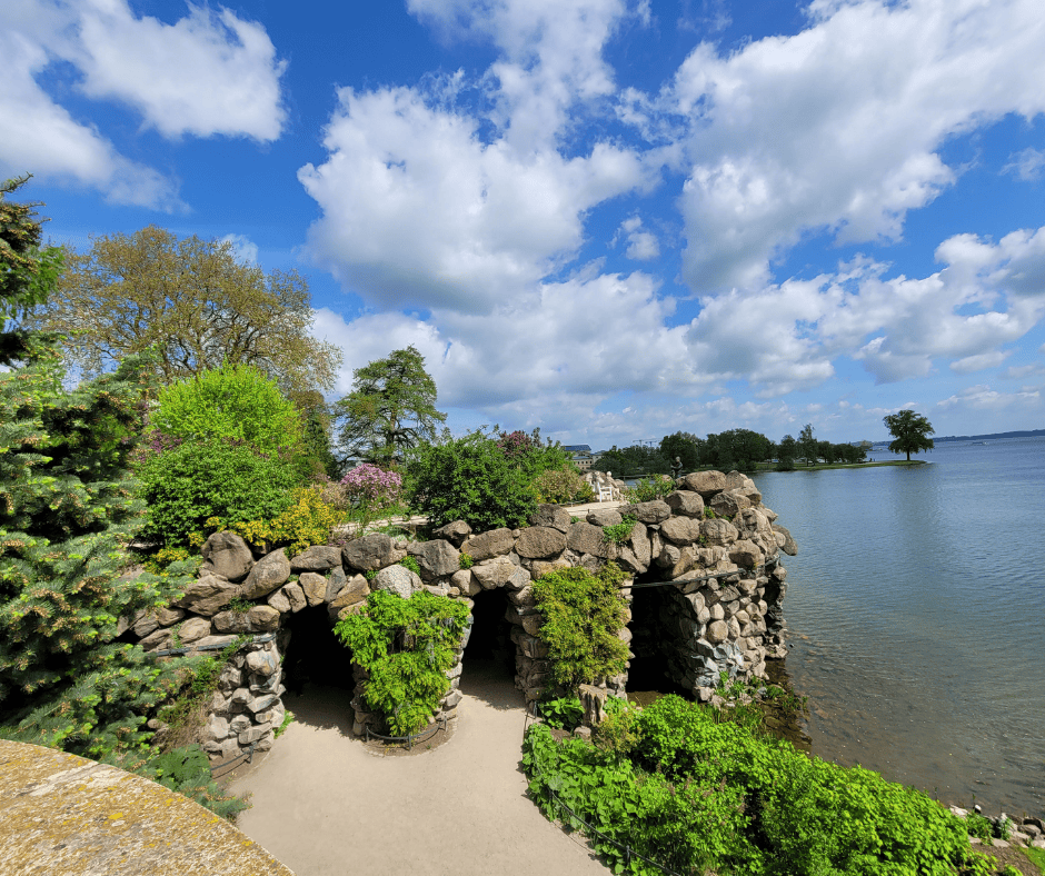 Historic ruins by the water in Europe, planning shore excursions before a cruise