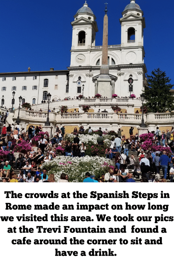 Large crowds at the Spanish Steps in Rome, showing how popular attractions impact European cruise sightseeing.