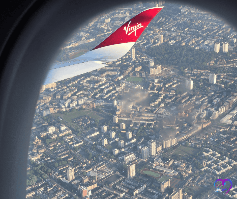 Passenger flying into London, to be ready to board a European cruise.