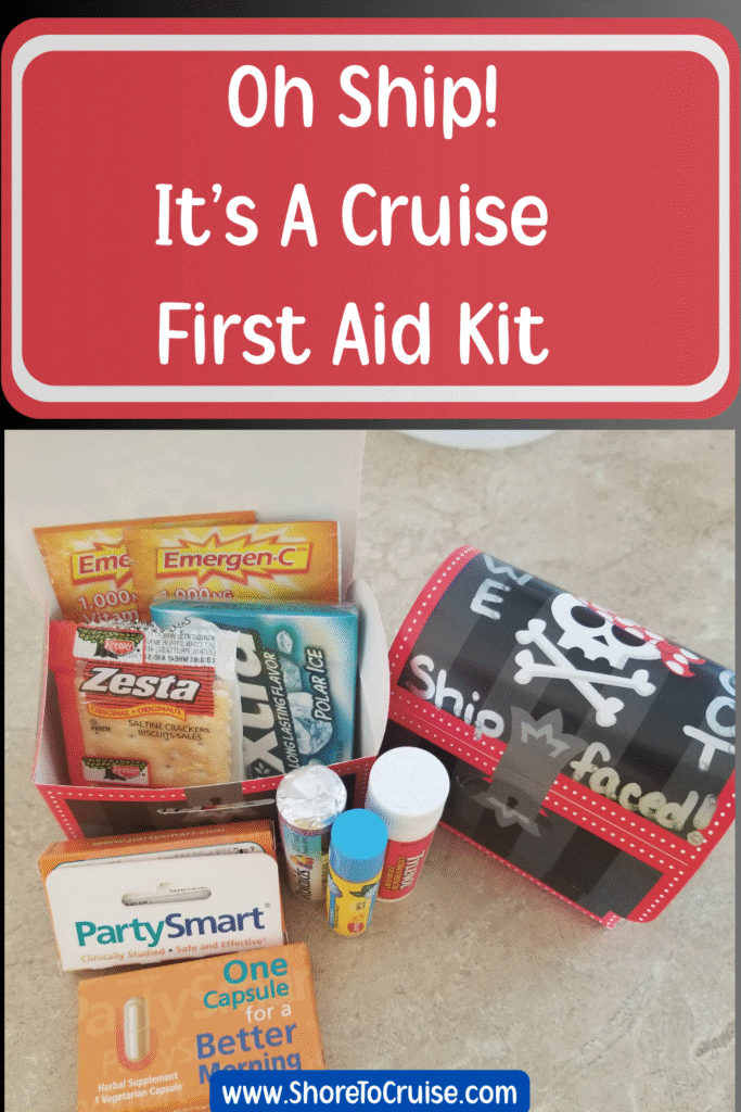 Oh Ship Cruise First Aid Kit Pinterest Pin with first aid items